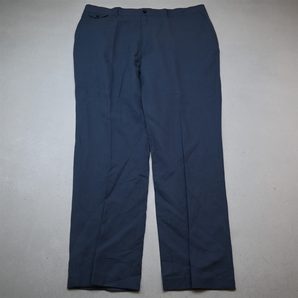 Polo Ralph Lauren 40x32 Blue Linen Silk Cotton Classic Dress Mens Pants
